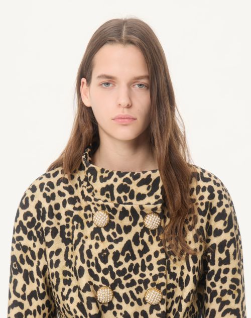 Valentino - Cloth Coat In Animalier Print - Animal Print - Woman - Coats And Outerwear